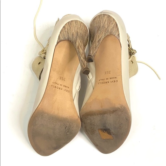 Devi Kroell Nude Peep Toe Booties Size 39.5 - Picture 9 of 10